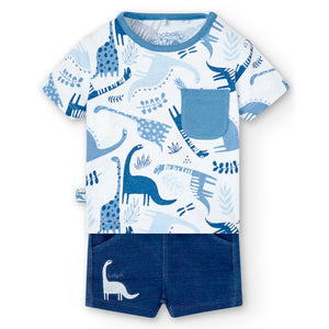 Conjunto short dino acero