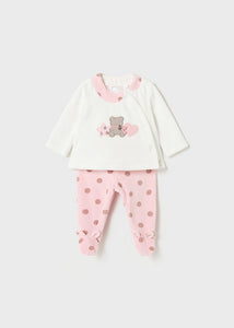 Conjunto plush osita rosa baby