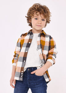 Camisa cuadros ocre