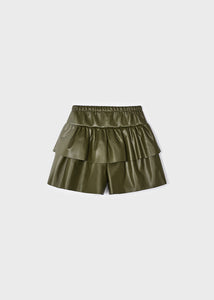 Falda pantalón polipiel verde