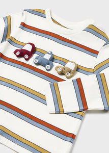 Polo rayas naranja
