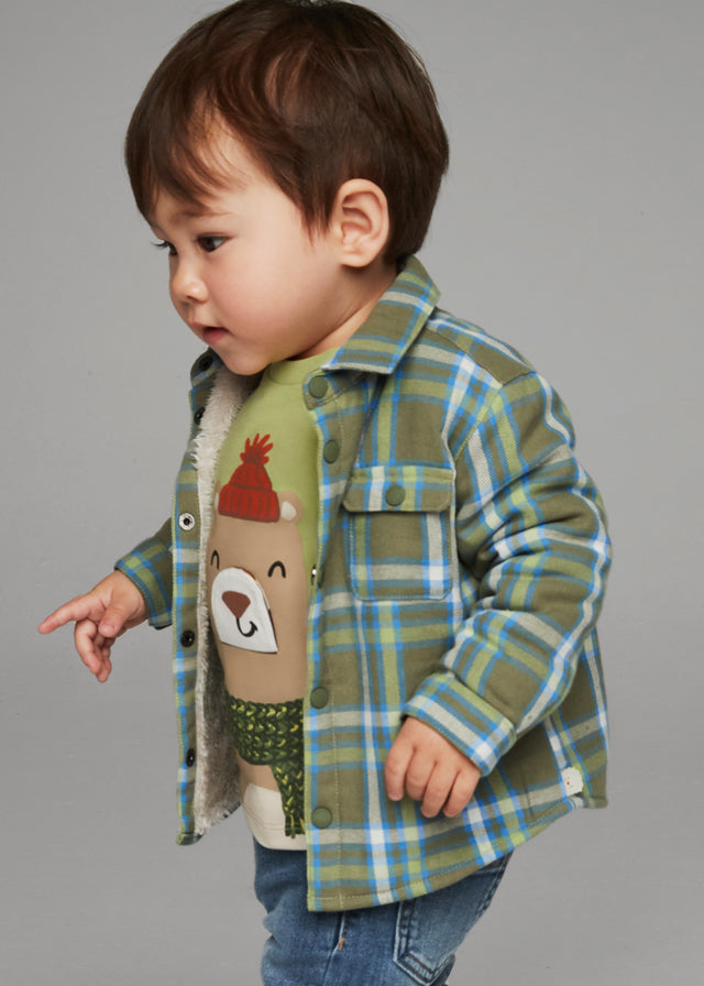 Sobrecamisa cuadros forrada bosque
