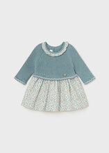 Cargar imagen en el visor de la galería, Vestido combinado tricot 12 meses
