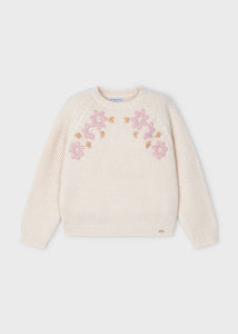 Jersey flores bordadas jengibre 4 años