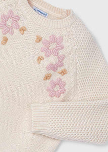 Jersey flores bordadas jengibre 4 años