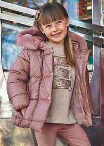Chaquetón nacarado rosado 4 años
