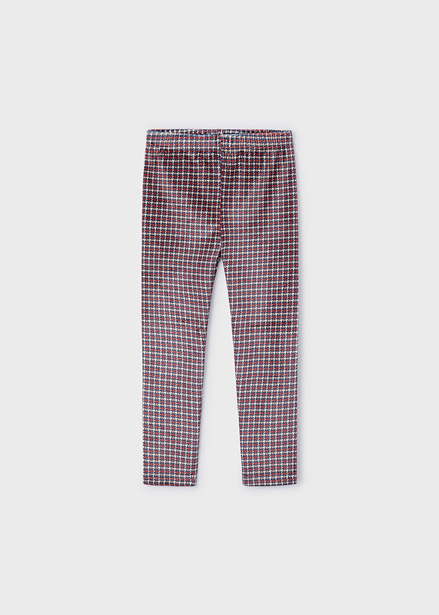 Leggings cuadros guinda