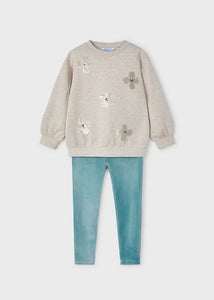 Conjunto leggings lentejuelas piedra