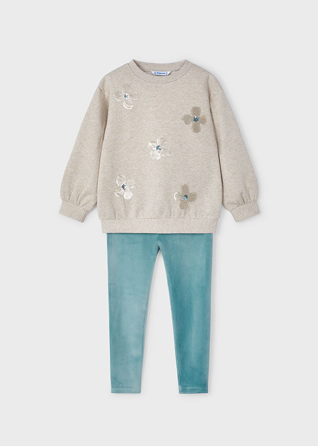 Conjunto leggings lentejuelas piedra
