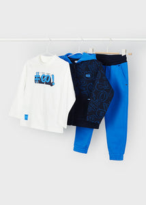 Conjunto buzo 3 piezas azulino