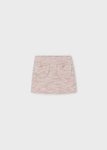 Falda pantalón punto fantasia rosado 6 años