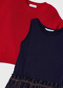 Vestido 2 en 1 tricot guinda