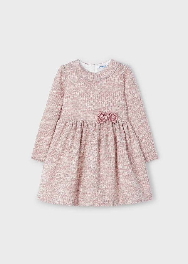 Vestido punto fantasia rosado 4 años