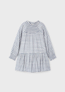 Vestido viella estampado celeste 8 años