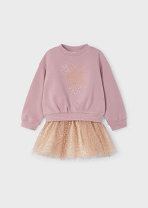 Conjunto falda tul fantasia rosado