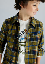 Cargar imagen en el visor de la galería, Camisa cuadros franela khaki
