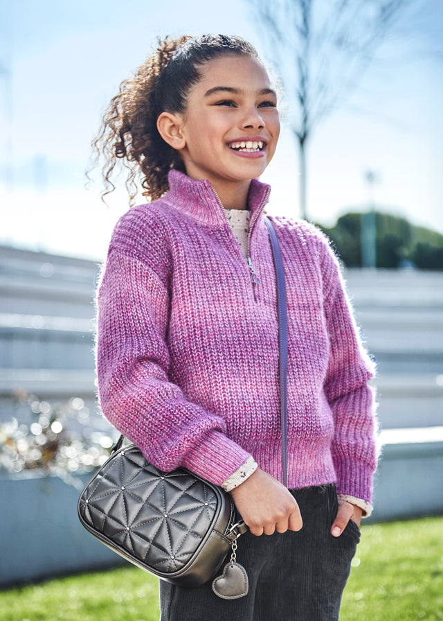 Jersey hilo estampado malva