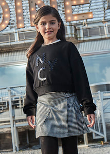 Falda pantalón pata gallo negro