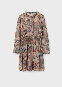 Vestido estampado sepia
