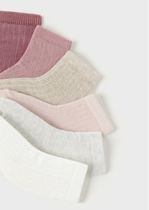 Set de 6 calcetines rosa