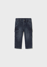 Cargar imagen en el visor de la galería, Pantalón soft denim cargo Blue
