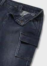 Cargar imagen en el visor de la galería, Pantalón soft denim cargo Blue

