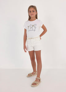 Short sarga blanco