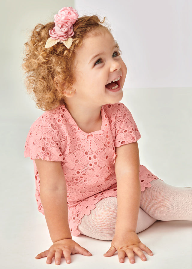 Vestido guipur rosado
