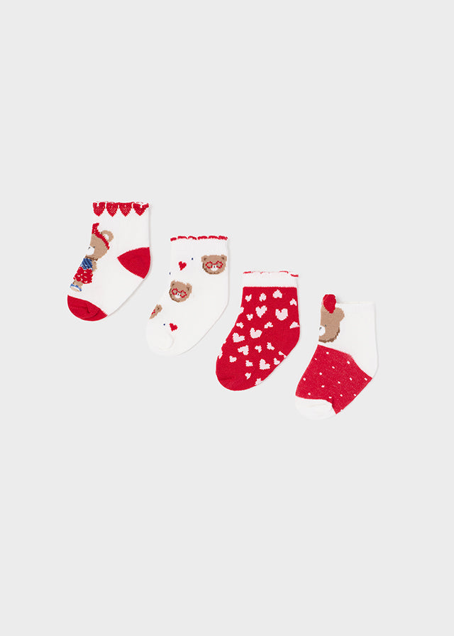 Set 4 calcetines rojo