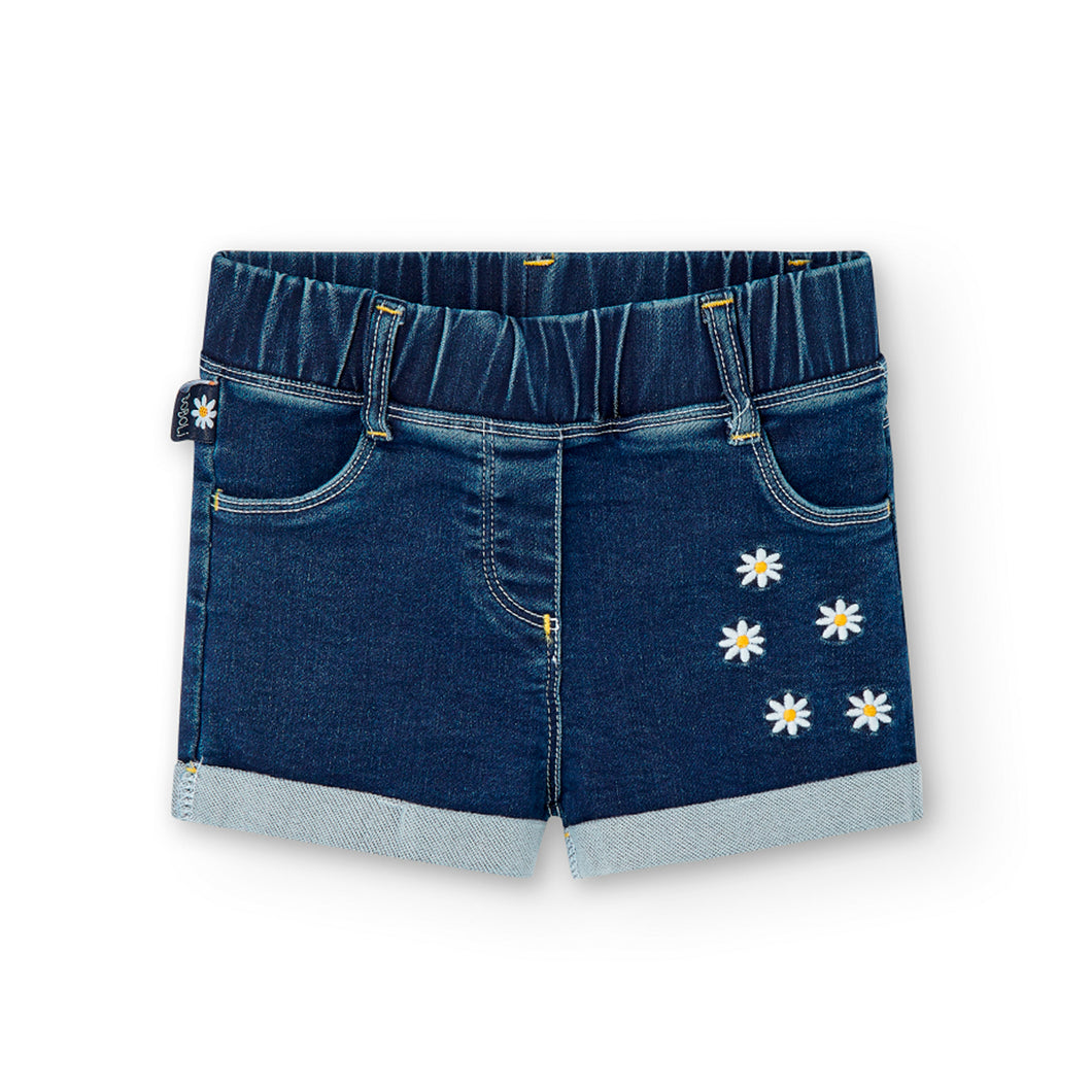 Short punto denim margaritas