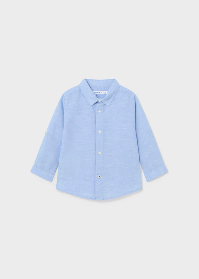 Camisa lino celeste