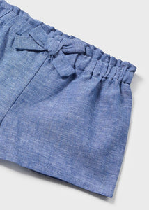 Conjunto short lino bordado blue