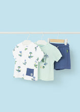Cargar imagen en el visor de la galería, Conjunto short 3 piezas print aqua 24 meses
