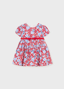 Vestido saten estampado rojo