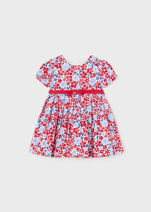 Vestido saten estampado rojo