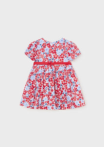 Vestido saten estampado rojo