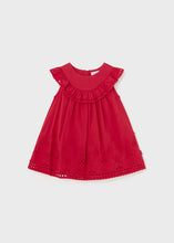 Cargar imagen en el visor de la galería, Vestido cenefa bordada rojo
