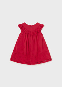 Vestido cenefa bordada rojo