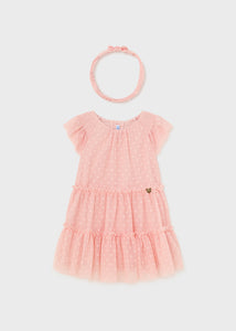 Vestido tul + vincha pastel