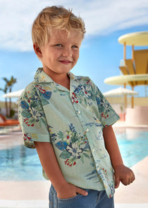 Camisa resort estampada botanico