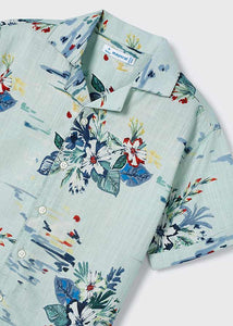 Camisa resort estampada botanico