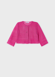 Chaqueta guipur fucsia