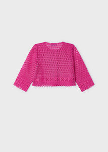 Chaqueta guipur fucsia