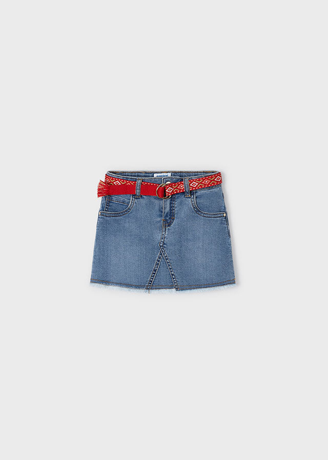 Falda denim  cinturón fantasia