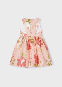 Vestido estampado flores nude