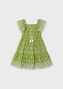 Vestido bordado verde manzana