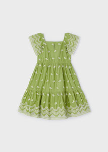 Vestido bordado verde manzana