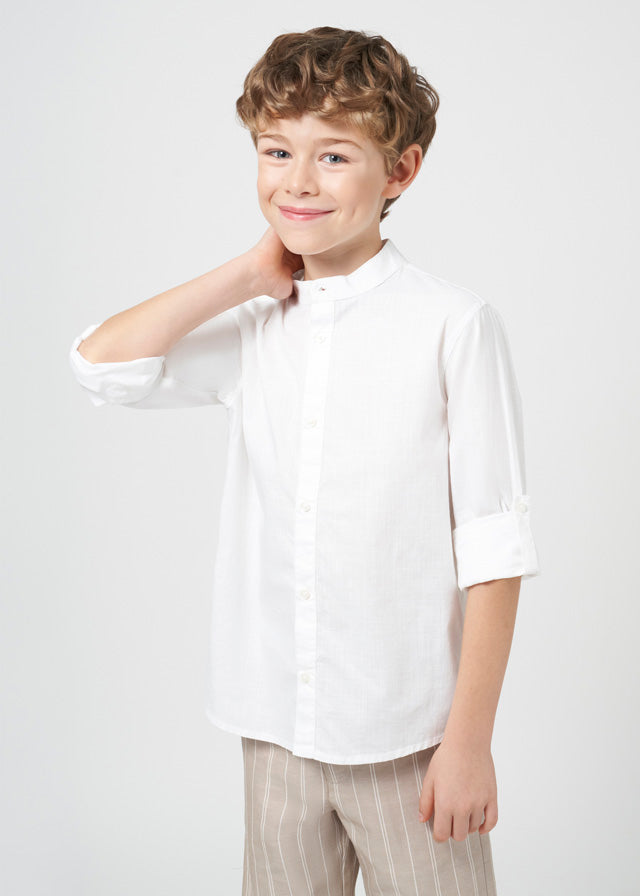 Camisa cuello mao blanco