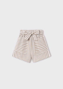 Short a rayas beige