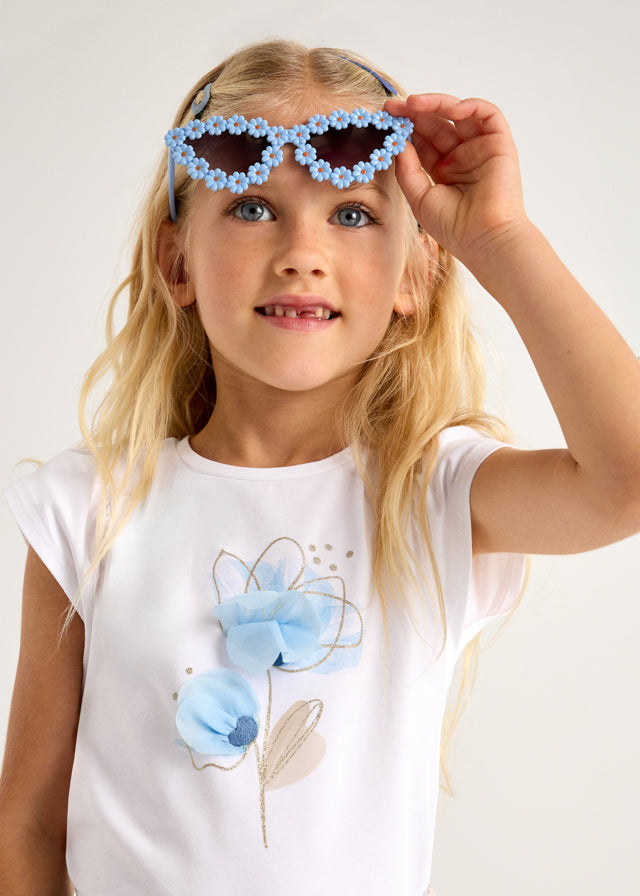Camiseta flor cielo 8 años